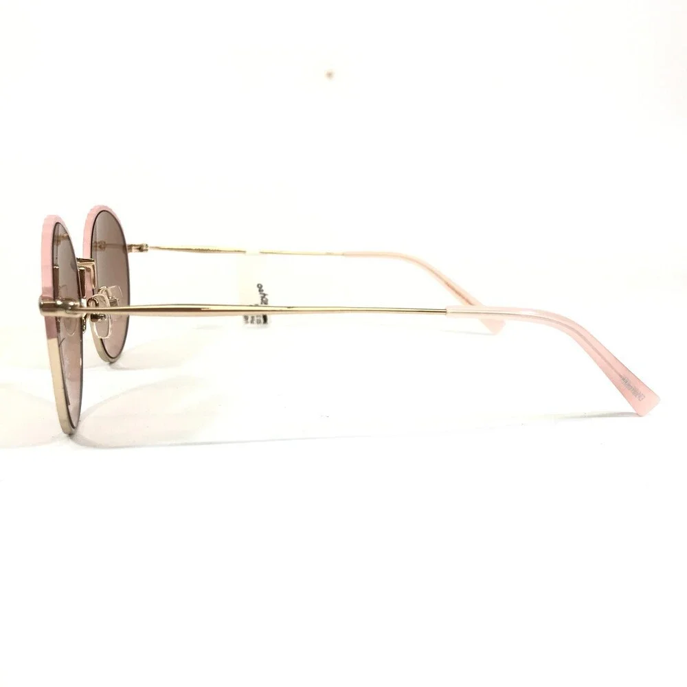Vera Wang Sunglasses V485 PK Pink Gold Round Metal Rim with Pink Mirrored Lenses